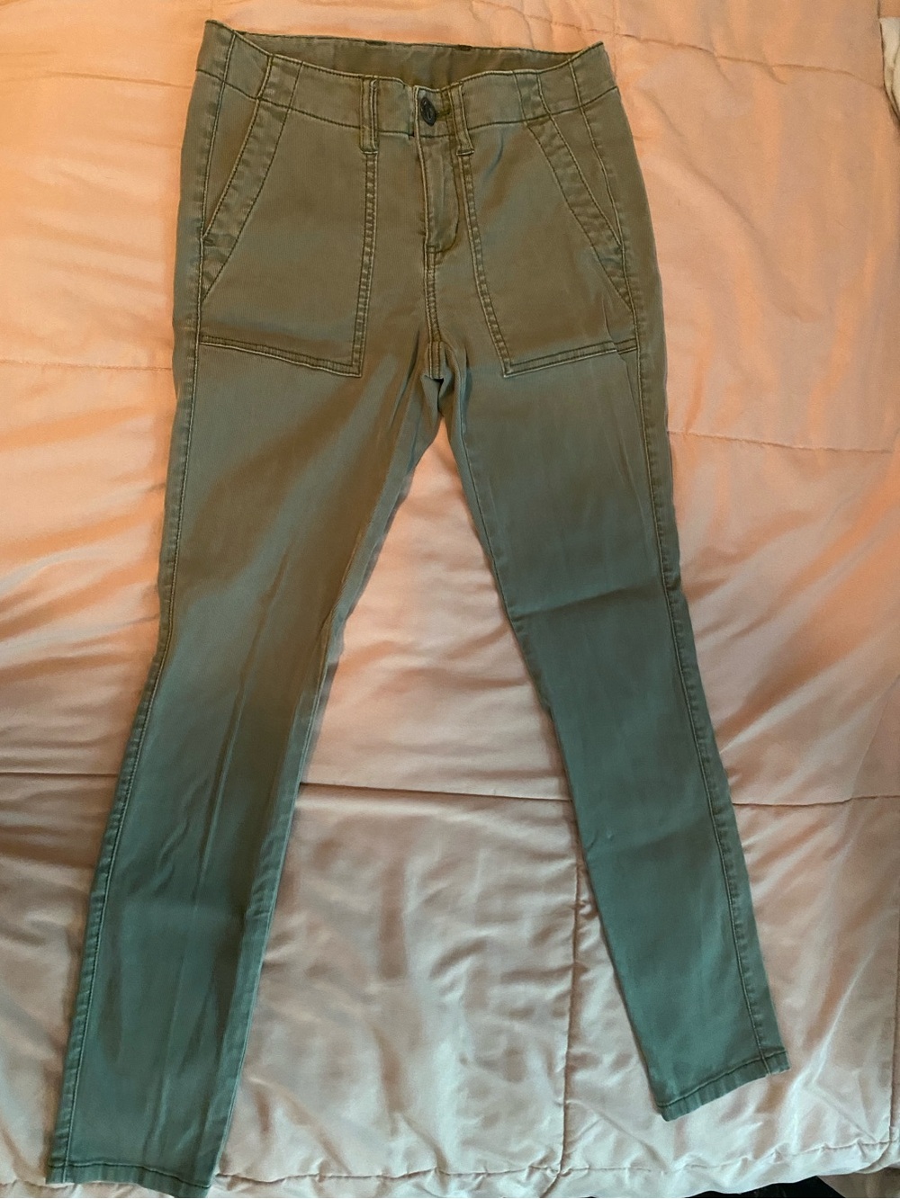 CAbi Olive Green Straight-Leg Pants